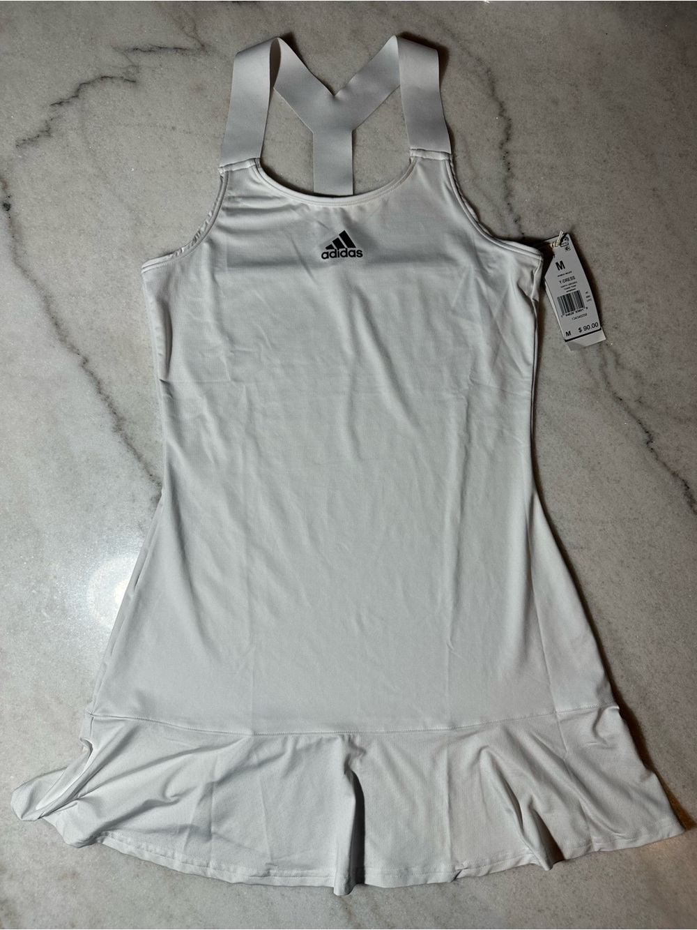 🎾 Adidas White Tennis Y short Dress Sleeveless M size .NWT - Picture 2 of 3